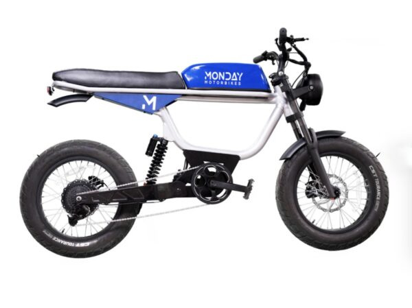 Monday Motorbikes Anza V$ Blue Cafe Racer Style E-Bike